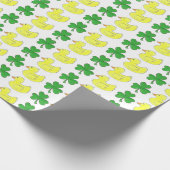Lucky Duck Rubber Ducky Duckie Shamrock Klaver Cadeaupapier (Hoek)
