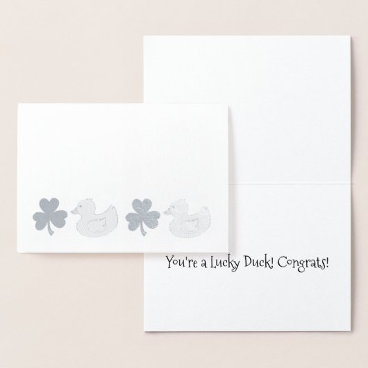 LUCKY DUCK Rubber Ducky Shamrock Clover Congrates Folie Kaarten (Display)