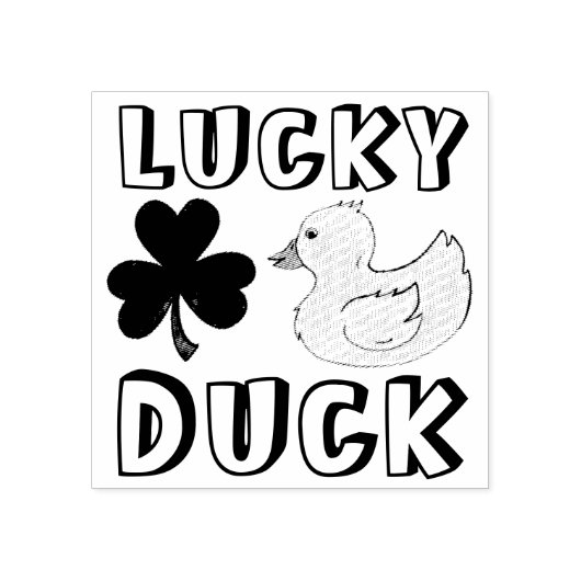 Lucky Duck Rubber Ducky Shamrock Clover Rubberstempel (Afrduk)