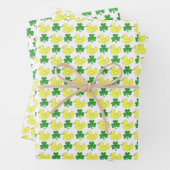 Lucky Duck Rubby Duck Shamrock Clover Good Luck Inpakpapier Vel (In situ)