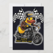 Lucky Duck Schattigee Peuter 1e Verjaardag Motorcy Kaart (Achterkant)