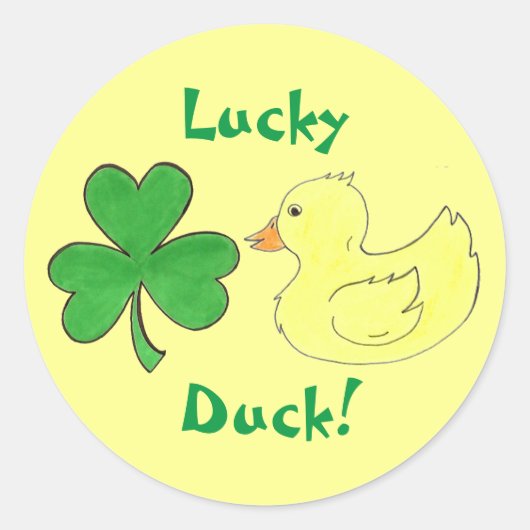 Lucky Duck Shamrock Ducky St. Patricks Day Sticker (Voorkant)