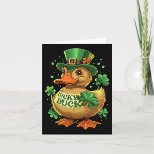 Lucky Duck Shamrock Grappig St Patricks Dag Waterf Kaart (Voorkant)