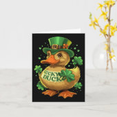 Lucky Duck Shamrock Grappig St Patricks Dag Waterf Kaart (Gele Bloem)
