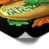 Lucky Duck Shamrock Grappig St Patricks Dag Waterf Poster (Hoek)