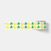 Lucky Duck Shamrock Happy St. Patrick's Day Satijnen Lint (Voorkant)