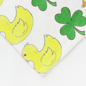 Lucky Duck Shamrock Rubber Ducky St Patrick's Day Fleece Deken (Hoek)