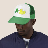 Lucky Duck Shamrock Rubber Ducky St. Patrick's Day Trucker Pet (In situ)