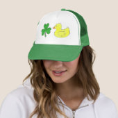 Lucky Duck Shamrock Rubber Ducky St. Patrick's Day Trucker Pet (In situ)