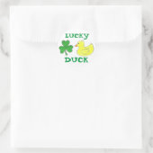 Lucky Duck St. Patrick's Day Shamrock Rubber Ducky Ronde Sticker (Tas)