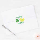 Lucky Duck St. Patrick's Day Shamrock Rubber Ducky Ronde Sticker (Envelop)