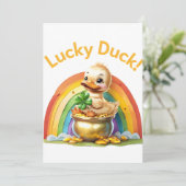 Lucky Duck - St. Patrick's Day Uitnodiging (Staand voorkant)