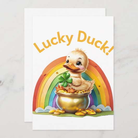 Lucky Duck - St. Patrick's Day Uitnodiging (Voorkant / Achterkant)