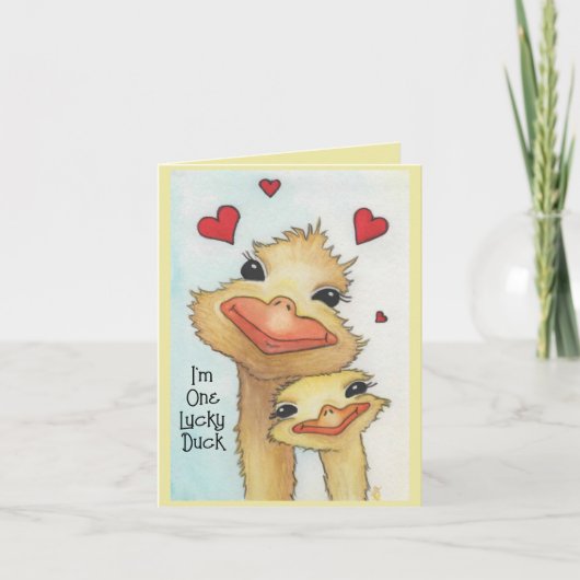 Lucky Duck Valentijn Feestdagen Kaart (Voorkant)