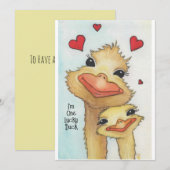 Lucky Duck Valentijn Feestdagenkaart (Voorkant / Achterkant)