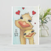 Lucky Duck Valentijn Feestdagenkaart (Staand voorkant)