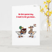 Lucky Duck Valentijnsdag Cute Waterverf Kaart (Gele Bloem)