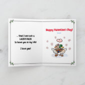 Lucky Duck Valentijnskaart met Aquarel Eendje Kaart (Binnen)