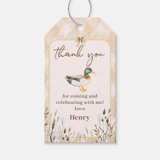 Lucky Duck Verjaardag Gift Labels Cadeaulabel (Voorkant)