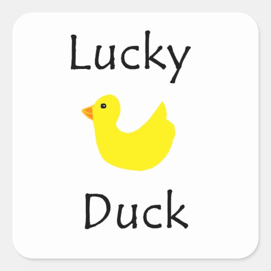 Lucky Duck Vierkante Sticker (Voorkant)