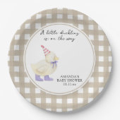 Lucky Duckling Baby shower Papieren Bordje (Voorkant)