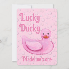 Lucky Ducky Eerste Verjaardagsuitnodiging Kaart
