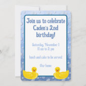 Lucky Ducky Second Birthday Invitation Kaart (Achterkant)