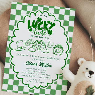 Lucky Dude Baby Shower Invitation Kaart