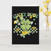 Lucky dude grappige St. Patrick's Day kind skatebo Kaart (Gele Bloem)