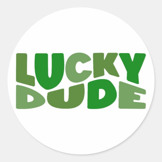 Lucky Dude 🍀 Ronde Sticker (Voorkant)