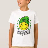 Lucky Dude Smile Face St. Patrick's Day T-shirt (Voorkant)
