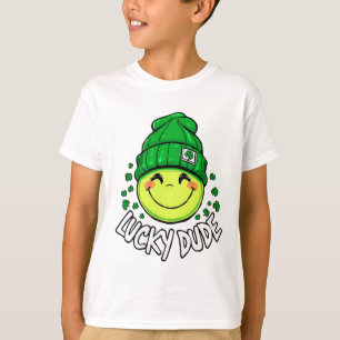 Lucky Dude Smile Face St. Patrick's Day T-shirt
