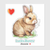 Lucky Easter Bunny en Heart Sticker (Vel)