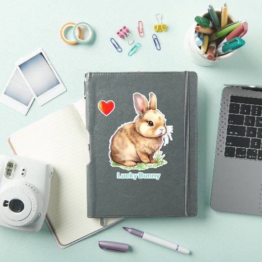 Lucky Easter Bunny en Heart Sticker (iPad Cover)