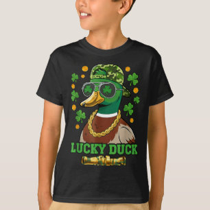 Lucky eend St. Patricks Day wilde eend jager heren T-shirt