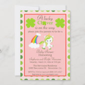 Lucky Eenhoorn St. Patrick's thema baby meisje dou Kaart (Voorkant)