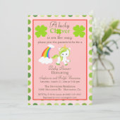 Lucky Eenhoorn St. Patrick's thema baby meisje dou Kaart (Staand voorkant)