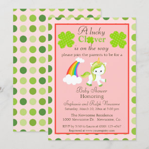 Lucky Eenhoorn St. Patrick's thema baby meisje dou Kaart