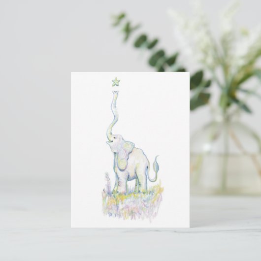 Lucky Elephant Briefkaart (Staand voorkant)