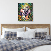 Lucky Elephant Canvas Muurkunst van NickysArt Afdruk (Insitu (Slaapkamer))