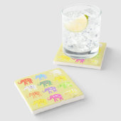 Lucky Elephant Stenen Onderzetter (Zijkant)