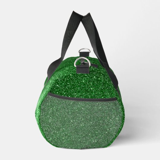 Lucky Emerald Green Glitter Luxe Zakelijke Logo Plunjezak (Rechts)