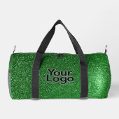 Lucky Emerald Green Glitter Luxe Zakelijke Logo Plunjezak (Achterkant)