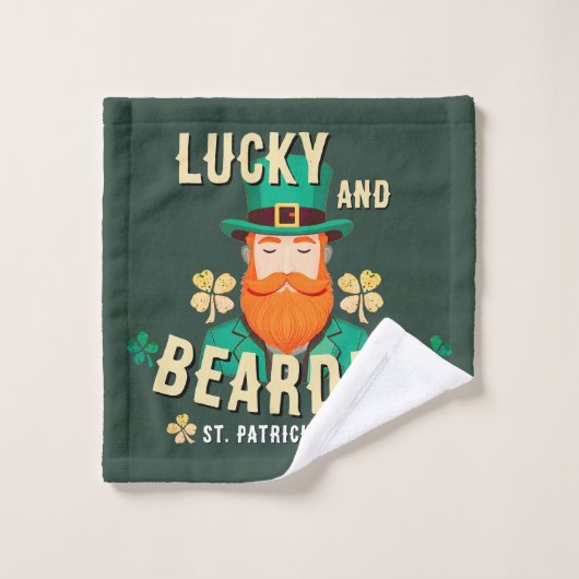Lucky en Bearded St. Patrick's Day Leprechaun Bad Handdoek (Wasdoekje)