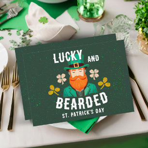 Lucky en Bearded St. Patrick's Day Leprechaun Feestdagenkaart