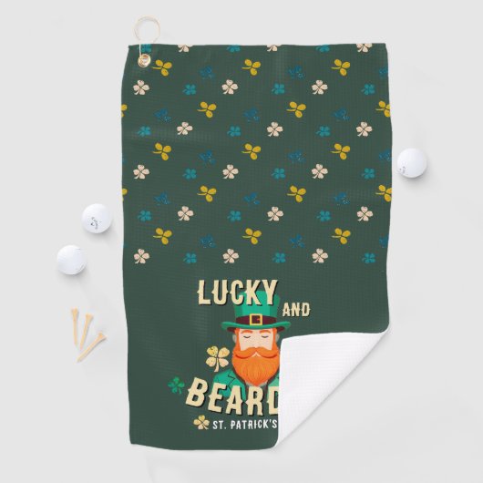 Lucky en Bearded St. Patrick's Day Leprechaun Golfhanddoek (Insitu)