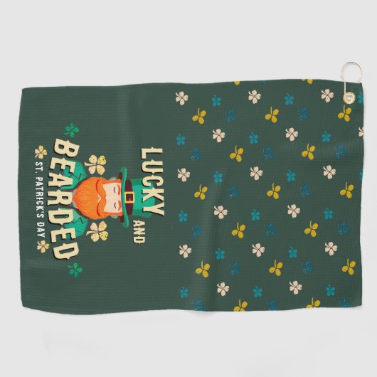 Lucky en Bearded St. Patrick's Day Leprechaun Golfhanddoek (Horizontaal)