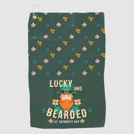Lucky en Bearded St. Patrick's Day Leprechaun Golfhanddoek (Voorkant)