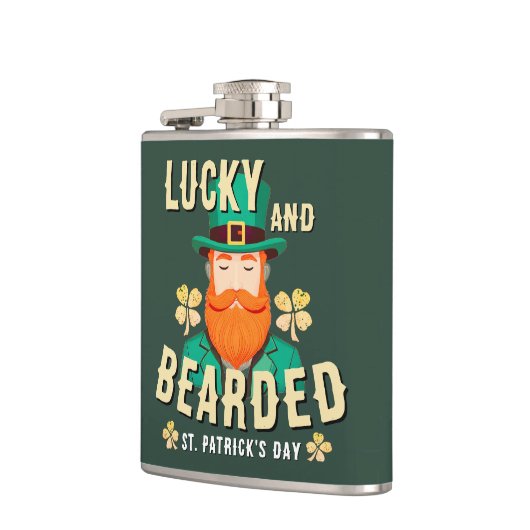 Lucky en Bearded St. Patrick's Day Leprechaun Heupfles (Links)
