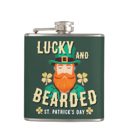 Lucky en Bearded St. Patrick's Day Leprechaun Heupfles